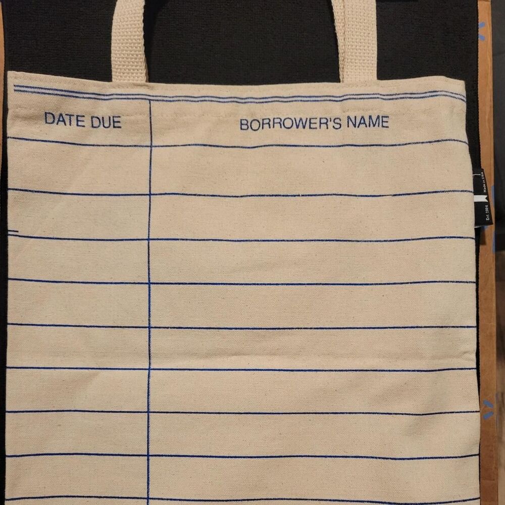 Book borrowers name Women's Cream and Tan Bag